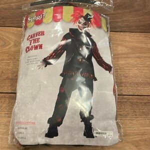 Spirit Halloween carver the clown costume. Size medium adult.